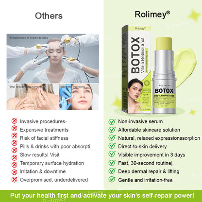 👨‍⚕️Made and Shipped from the Canada ✅Rolimey® Botox & Vita-A Retinol Shot Wrinkle-Lift Tightening stick- Last Day Promotion 70% OFF🔥LAST DAY 70% OFF