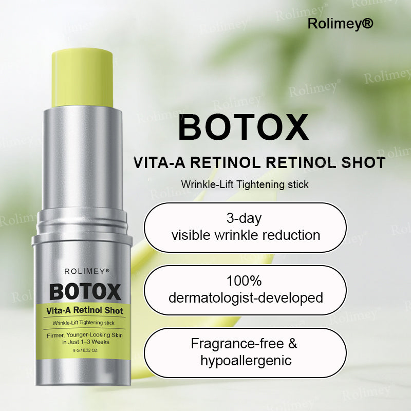 👨‍⚕️Made and Shipped from the Canada ✅Rolimey® Botox & Vita-A Retinol Shot Wrinkle-Lift Tightening stick- Last Day Promotion 70% OFF🔥LAST DAY 70% OFF