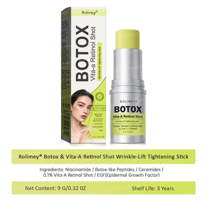 👨‍⚕️Made and Shipped from the Canada ✅Rolimey® Botox & Vita-A Retinol Shot Wrinkle-Lift Tightening stick- Last Day Promotion 70% OFF🔥LAST DAY 70% OFF