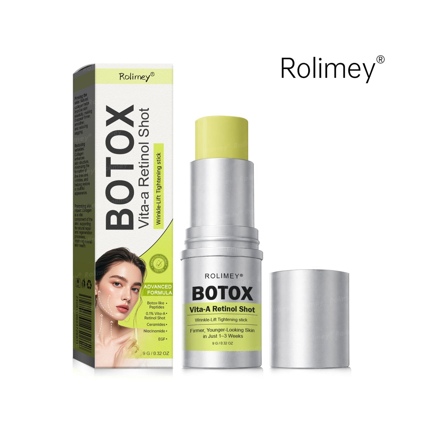 👨‍⚕️Made and Shipped from the Canada ✅Rolimey® Botox & Vita-A Retinol Shot Wrinkle-Lift Tightening stick- Last Day Promotion 70% OFF🔥LAST DAY 70% OFF