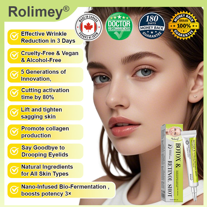 👍🌟💫Made and shipped from Canada 💫Rolimey® Botox & Vita-A Retinol Shot Wrinkle-Lift Tightening cream - Last Day Promotion 70% OFF