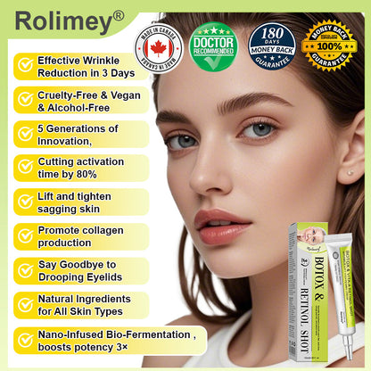 👍🌟💫Made and shipped from Canada 💫Rolimey® Botox & Vita-A Retinol Shot Wrinkle-Lift Tightening cream - Last Day Promotion 70% OFF