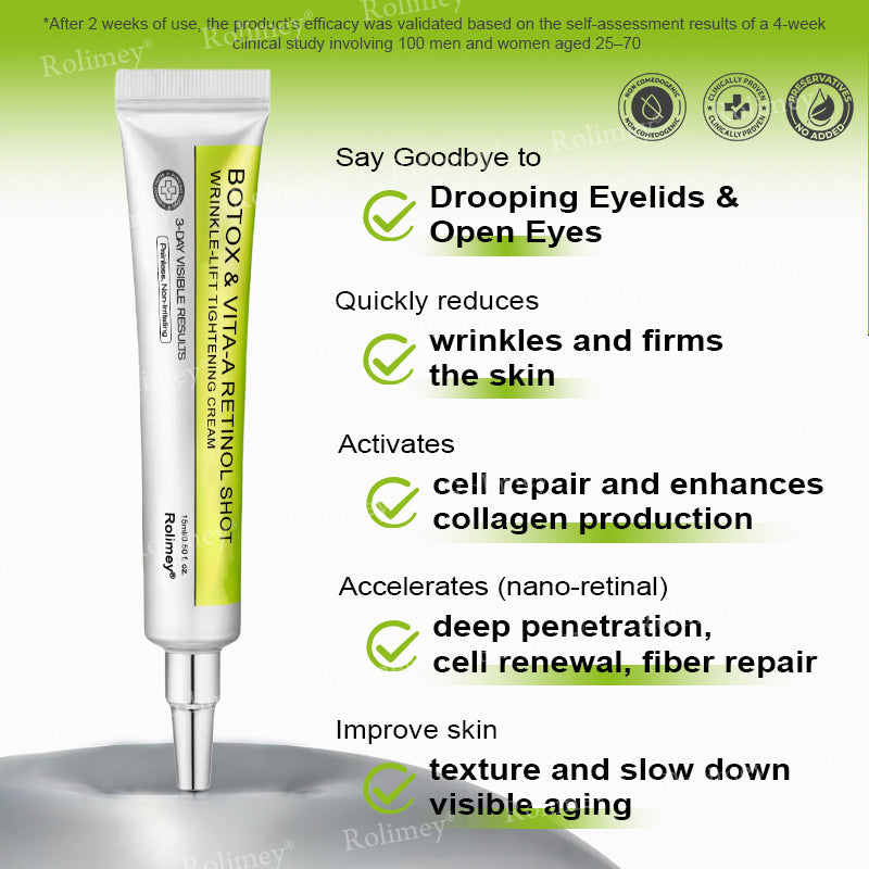 👍🌟💫Made and shipped from Canada 💫Rolimey® Botox & Vita-A Retinol Shot Wrinkle-Lift Tightening cream - Last Day Promotion 70% OFF