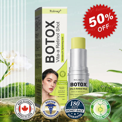 👨‍⚕️Made and Shipped from the Canada ✅Rolimey® Botox & Vita-A Retinol Shot Wrinkle-Lift Tightening stick- Last Day Promotion 70% OFF🔥LAST DAY 70% OFF
